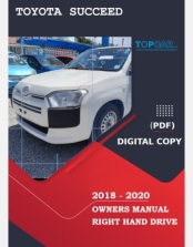 TOYOTA SUCCEED 2018-2020 OWNERS MANUAL IN ENGLISH